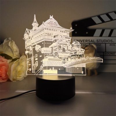 3D Led Lamp Spirited Away No Face Man Totoro Action Figure Nightlight Cute Room Decor Light 10 - Studio Ghibli Merch