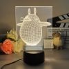 3D Led Lamp Spirited Away No Face Man Totoro Action Figure Nightlight Cute Room Decor Light - Studio Ghibli Merch
