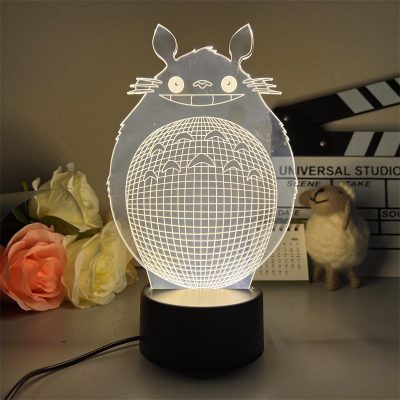 3D Led Lamp Spirited Away No Face Man Totoro Action Figure Nightlight Cute Room Decor Light 11 - Studio Ghibli Merch