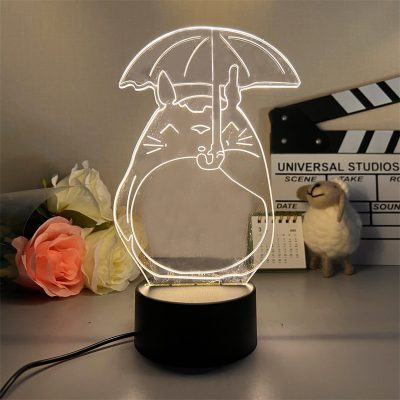 3D Led Lamp Spirited Away No Face Man Totoro Action Figure Nightlight Cute Room Decor Light 12 - Studio Ghibli Merch