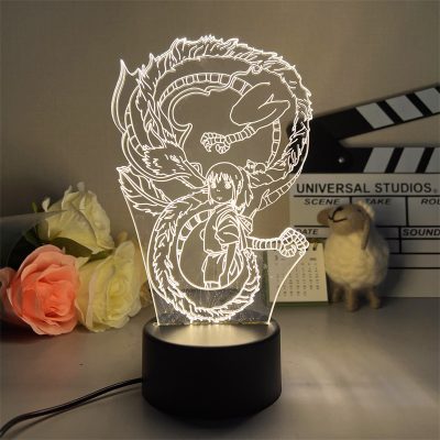 3D Led Lamp Spirited Away No Face Man Totoro Action Figure Nightlight Cute Room Decor Light 13 - Studio Ghibli Merch