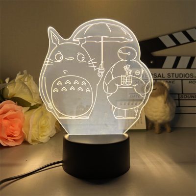 3D Led Lamp Spirited Away No Face Man Totoro Action Figure Nightlight Cute Room Decor Light 14 - Studio Ghibli Merch