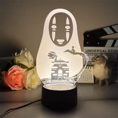 3D Led Lamp Spirited Away No Face Man Totoro Action Figure Nightlight Cute Room Decor Light 2 - Studio Ghibli Merch
