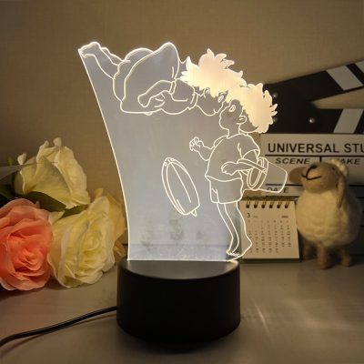 3D Led Lamp Spirited Away No Face Man Totoro Action Figure Nightlight Cute Room Decor Light 3 - Studio Ghibli Merch
