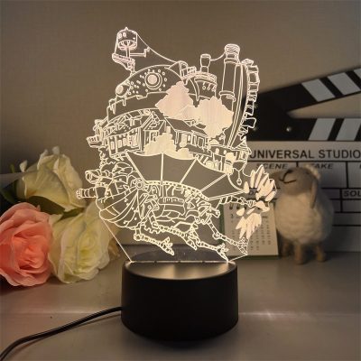 3D Led Lamp Spirited Away No Face Man Totoro Action Figure Nightlight Cute Room Decor Light 8 - Studio Ghibli Merch