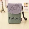 Fashion Canvas Women Messenger Bag Cartoon Totoro Pattern Embroidery Summer Student Girls Shoulder Bag Portable Phone 4 - Studio Ghibli Merch