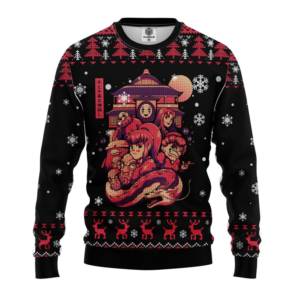 GhibliSpiritedAwayUglySweater1 - Studio Ghibli Merch