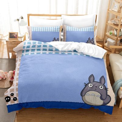 Miyazaki Hayao Spirited Away Bedding Set Quilt Totoro Studio Ghibli Duvet Cover Comforter Bedclothes Children Kid 12 - Studio Ghibli Merch