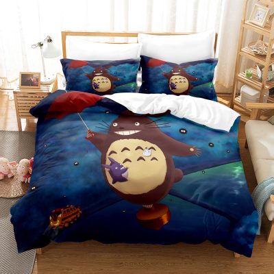 Miyazaki Hayao Spirited Away Bedding Set Quilt Totoro Studio Ghibli Duvet Cover Comforter Bedclothes Children Kid 13 - Studio Ghibli Merch