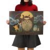 TIE LER Hayao Miyazaki Anime Movie Poster Cartoon Does Retro Nostalgia Kraft Paper Poster Cafe Bar 4 - Studio Ghibli Merch