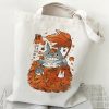 Totoro Tote Bag Japanese Anime Printing Shopping Bags for Women Resuable HandBags Harajuku Large Capacity Female 15 - Studio Ghibli Merch