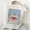 Totoro Tote Bag Japanese Anime Printing Shopping Bags for Women Resuable HandBags Harajuku Large Capacity Female 21 - Studio Ghibli Merch