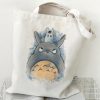 Totoro Tote Bag Japanese Anime Printing Shopping Bags for Women Resuable HandBags Harajuku Large Capacity Female 3 - Studio Ghibli Merch