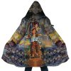 Trippy Grave of the Fireflies SG AOP Hooded Cloak Coat MAIN Mockup - Studio Ghibli Merch