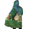 Trippy My Neighbor Totoro SG AOP Hooded Cloak Coat SIDE Mockup - Studio Ghibli Merch