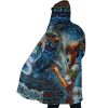 Trippy Spirited Away SG AOP Hooded Cloak Coat SIDE Mockup - Studio Ghibli Merch