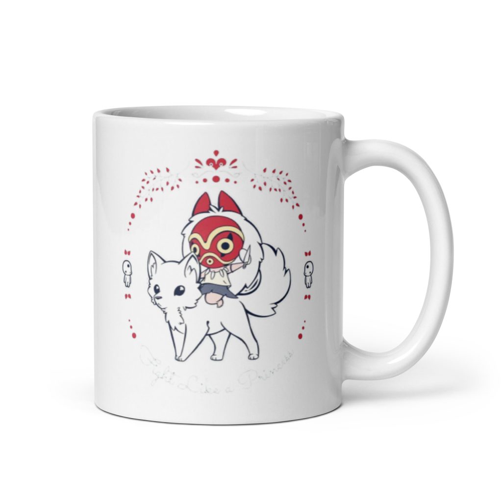 white glossy mug 11oz handle on right 639960b341e94 - Studio Ghibli Merch