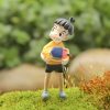 2 Pcs set Kawaii Ponyo on The Cliff Resin Figures Toy Gardening Boy Fish Ornament Action 3 - Studio Ghibli Merch