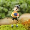 2 Pcs set Kawaii Ponyo on The Cliff Resin Figures Toy Gardening Boy Fish Ornament Action 4 - Studio Ghibli Merch