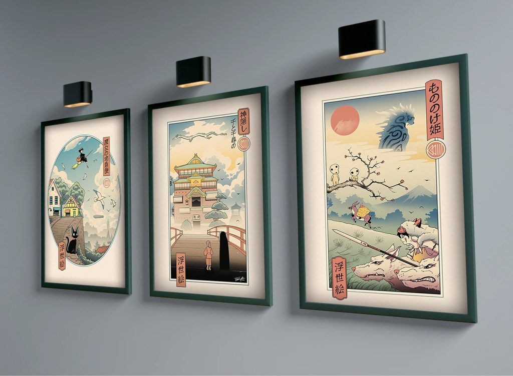 Aesthetics Totoro Ponyo Cat Canvas Painting Intage Anime Ghibli Studio Wall Posters Room Decor Wall Art 2 - Studio Ghibli Merch