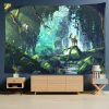 Anime Kawaii Studio Ghibli Spirited Away Totoro Tapestry Wall Hanging Art Room Decor Tapestries Aesthetic Bedroom 4 - Studio Ghibli Merch