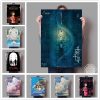 Miyazaki Hayao Anime Poster Spirited Away Canvas Painting Cartoon Home Bar Cafe Decor Gift Wall Art - Studio Ghibli Merch