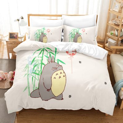 Miyazaki Hayao Spirited Away Bedding Set Quilt Totoro Studio Ghibli Duvet Cover Comforter Bedclothes Children Kid 11 - Studio Ghibli Merch