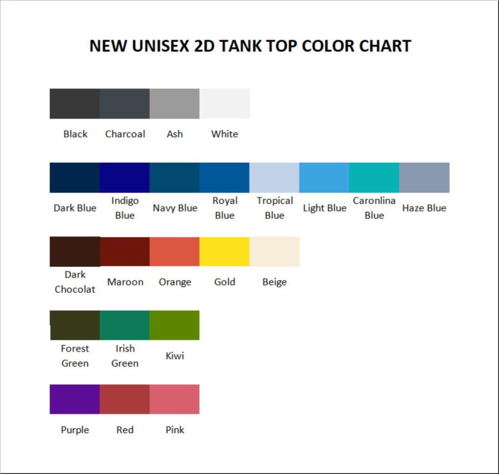 tank top color chart - Studio Ghibli Merch