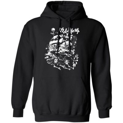 Studio Ghibli Howl’s Castle in Black and White Hoodie