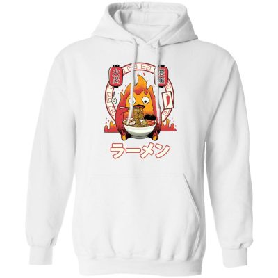 Studio Ghibli Howl’s Moving Castle Calcifer Loves Ramen Hoodie