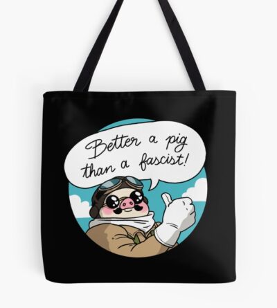 Better A Pig Than A Fascist! Tote Bag Official Cow Anime Merch